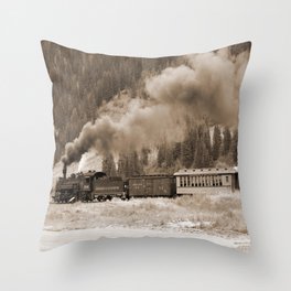 Steam Hauled Train - Engine 486 Throw Pillow