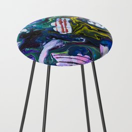 Colorful Abstract Pour Counter Stool