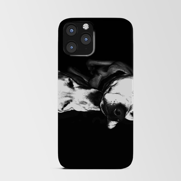 Sweet Dreams - Black And White Dog Art iPhone Card Case