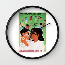 Vietnamese Poster: For the Happiness of the Children Wall Clock
