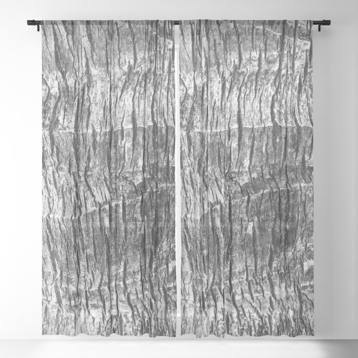 gray wood grain texture biophilic wood nature print Sheer Curtain