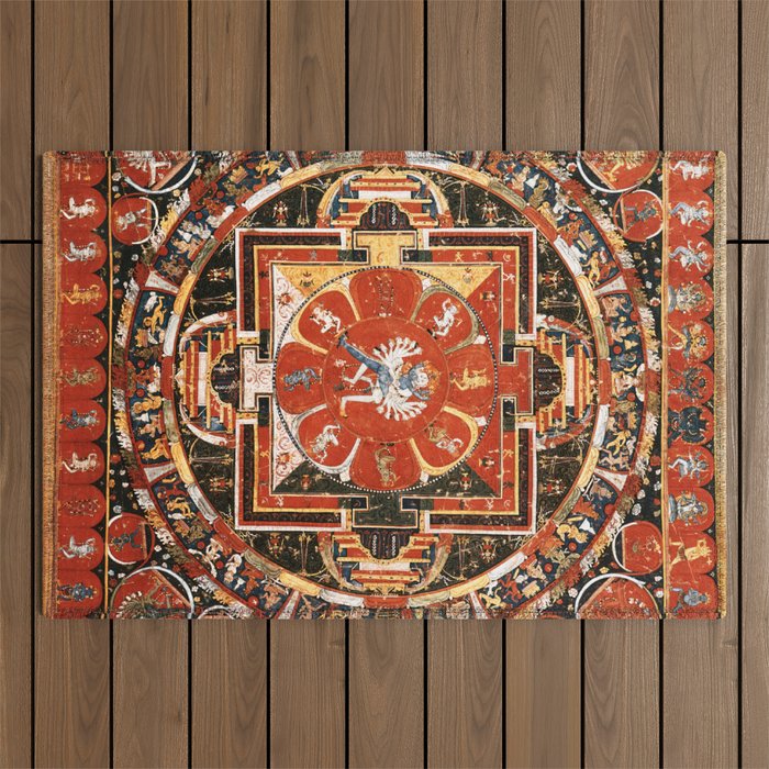 Shri Hevajra Tantra Buddhist Mandala Outdoor Rug