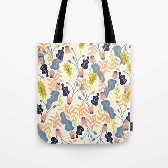 Pastel Floral Pattern Tote Bag