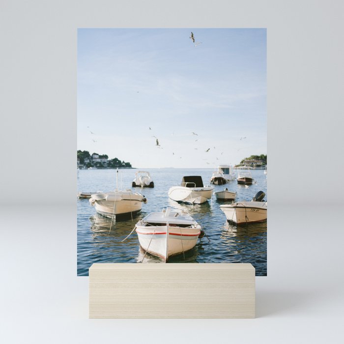 Boats of Hvar | Croatia ocean sea fine art photography print | Wanderlust travel poster Mini Art Print