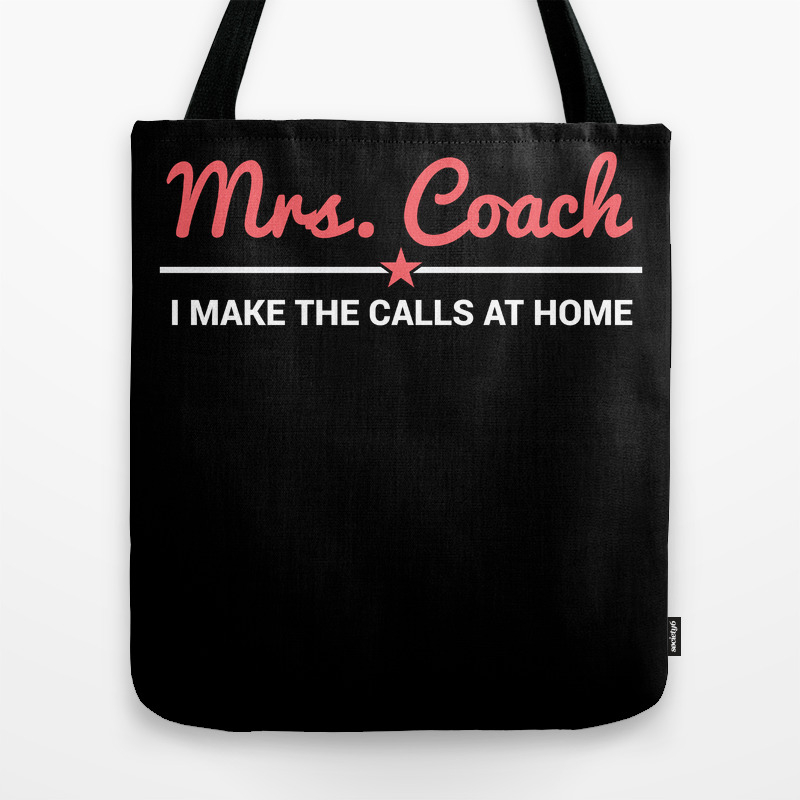 Mrs Coach Gift Baseball Softball Football Sports Tote Bag by PNMerch |  Society6