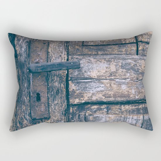 Weathered Wooden Door Rectangular Pillow