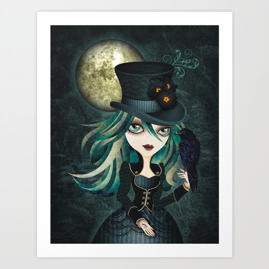 Raven's Moon Art Print