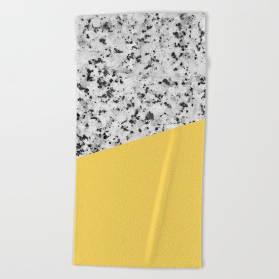Granite and primrose yellow color Beach Towel