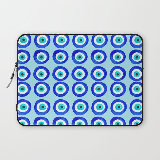 Evil Eye Talisman - on turquoise Laptop Sleeve