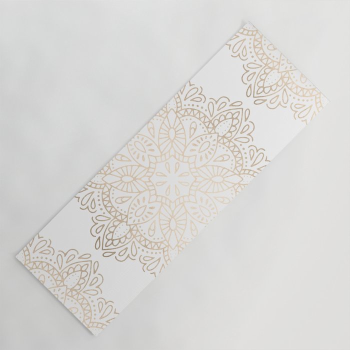 Mandala White Gold Shimmer by Nature Magick Yoga Mat