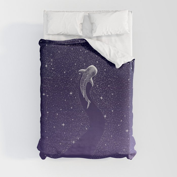 Star Eater - space from Dark Blue to Purple Duvet Cover
