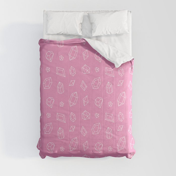 Pink and White Gems Pattern Comforter