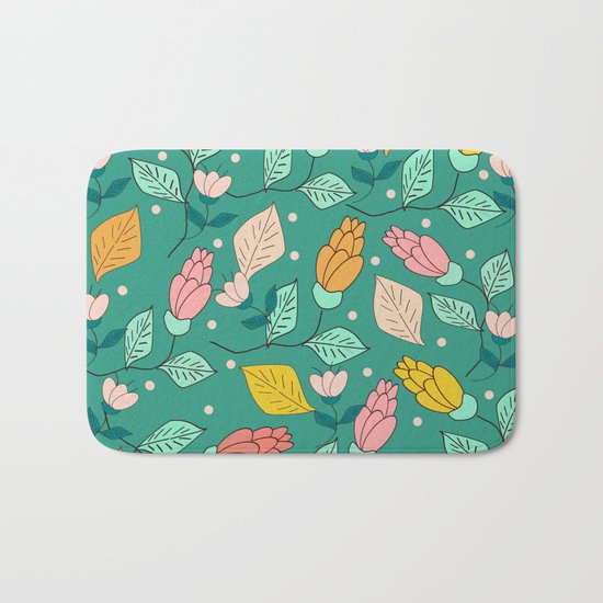 floral pattern 4 Bath Mat