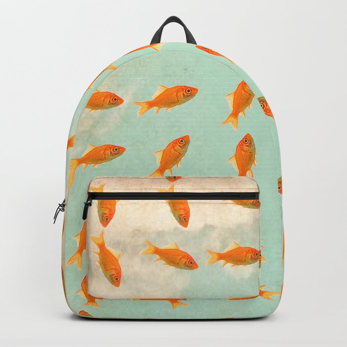 pattern goldfish Backpack by Vin Zzep