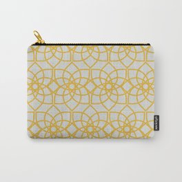 Geometric Flower Repeating Digital Pattern Design - Goldenrod Carry-All Pouch