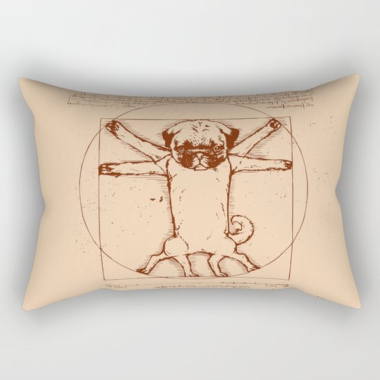 Vitruvian pug Rectangular Pillow