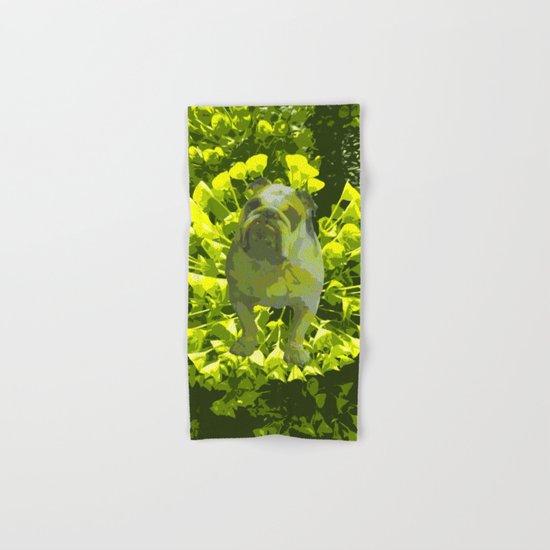 Green Pug Hand & Bath Towel