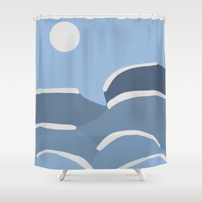big waves Shower Curtain