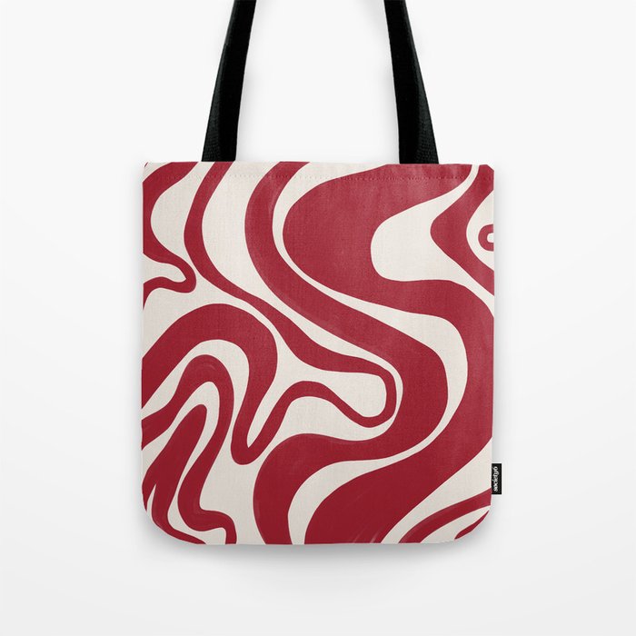 Scarlett Sage Red Liquid Swirl  Tote Bag