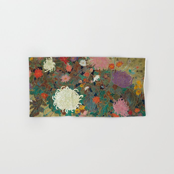 flower【Japanese painting】 Hand & Bath Towel