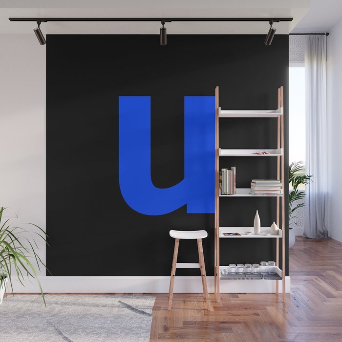 letter U (Blue & Black) Wall Mural