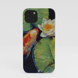 Koi and White Lily iPhone Case | Koifish, Zen, Waterlilies, Pond, Meditate, Waterlily, Koi, Coi, Nature, Japanese 