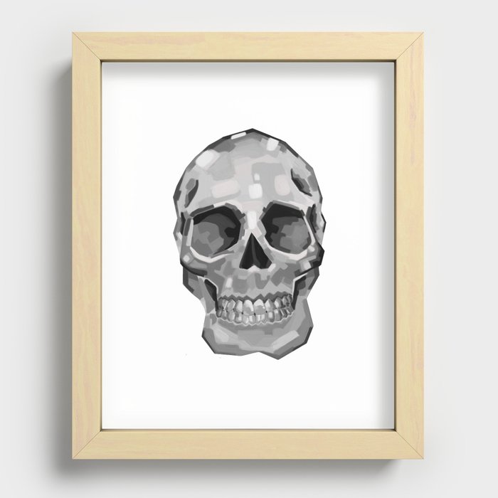 White skull Recessed Framed Print