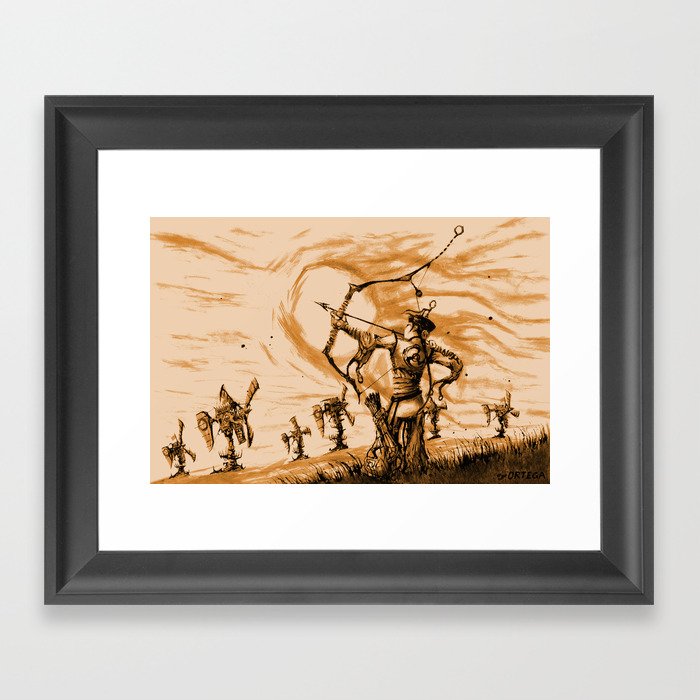 Drawing the bow Framed Art Print