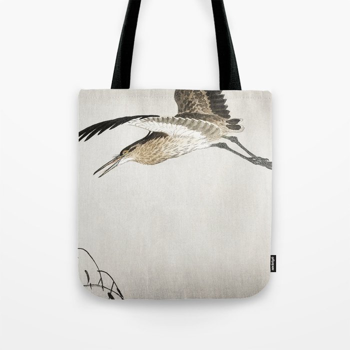 Ohara Koson, Flying Heron - Vintage Japanese Woodblock Print Tote Bag