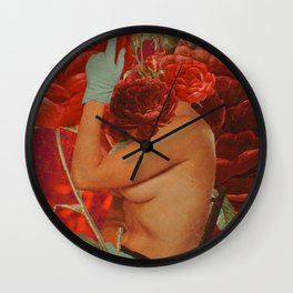 Bathing with Roses Wall Clock