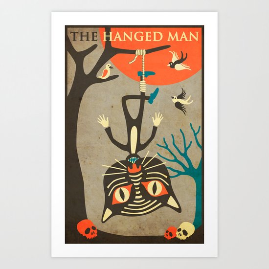 Tarot Card Cat: The Hanged Man Art Print