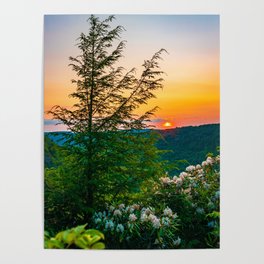 Appalachian Sunset Mountains Blackwater State Park West Virginia Print Poster