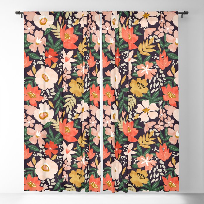 Modern meadow blooming Blackout Curtain