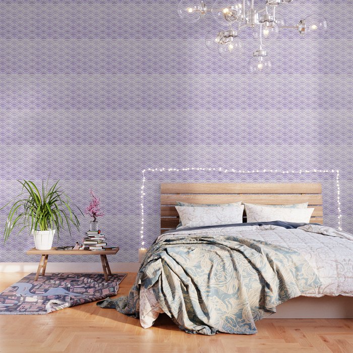 Lavender Pastel Art Deco Arch Pattern Wallpaper