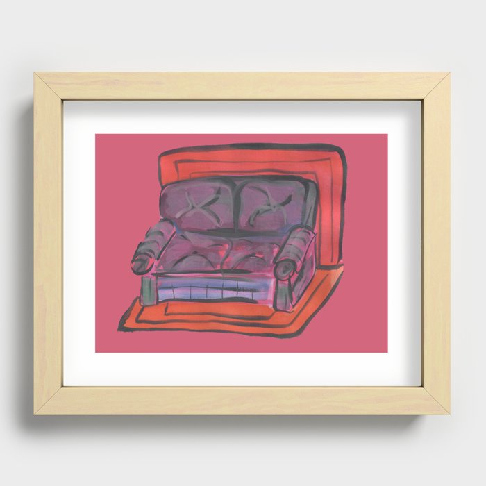 pink couch Recessed Framed Print