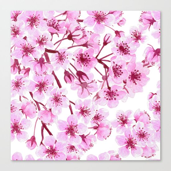 Cherry blossom pattern Canvas Print