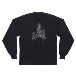 Pine Trees – Black Ink Long Sleeve T-shirt
