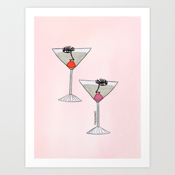 Glam Cocktails Art Print