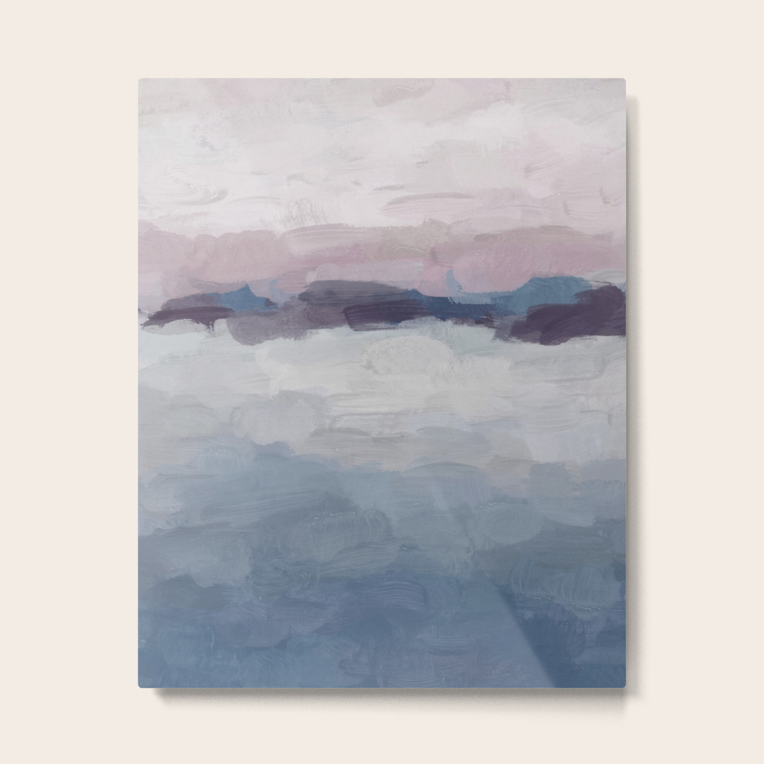 Plum Purple Lavender Blue Abstract Painting Ocean Waves Cloud Horizon Modern Wall Art Digital Metal Print By Rachelelise Society6
