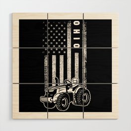 Ohio Farmer Patriotic USA Farmer Wood Wall Art