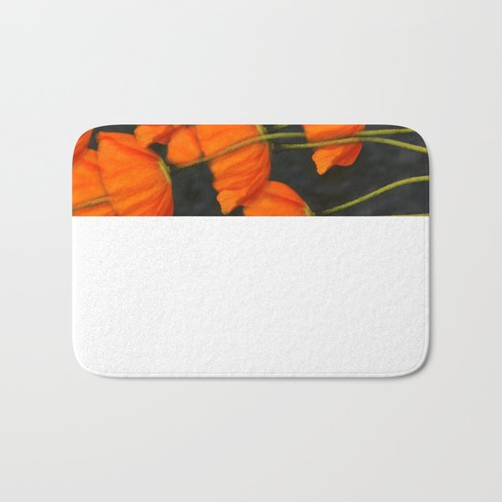 Poppies(orange). Bath Mat