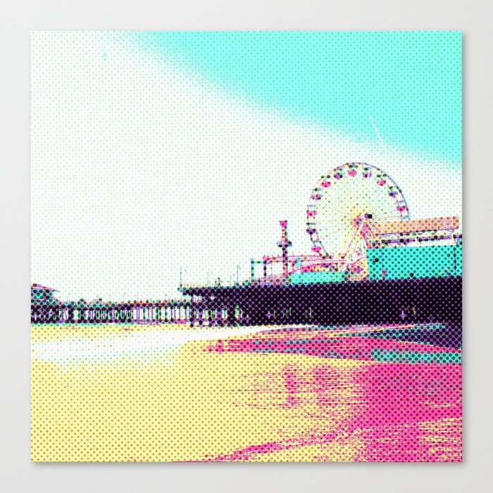 Prismatic Dots Santa Monica Pier Canvas Print on Society6