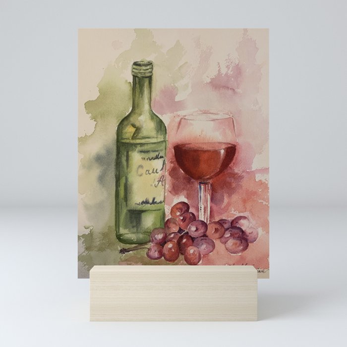 Glass of Vine Mini Art Print