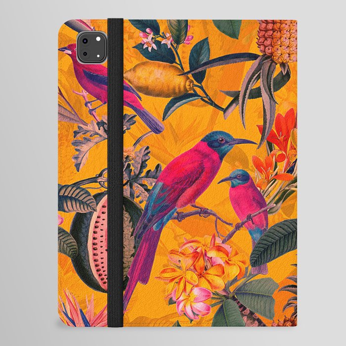 Vintage And Shabby Chic - Colorful Summer Botanical Jungle Garden iPad Folio Case