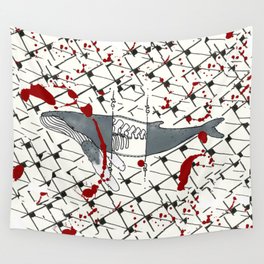Whale inside and out Wall Tapestry