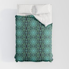 Liquid Light Series 52 ~ Blue & Green Abstract Fractal Pattern Comforter