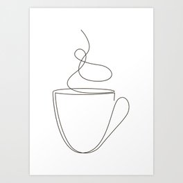 coffee or tea cup - line art Art Print