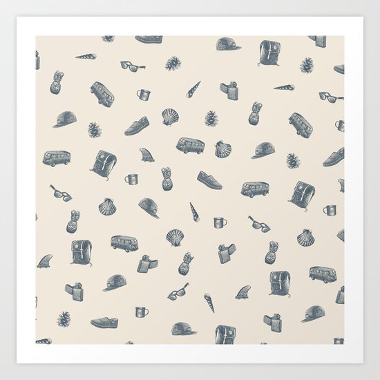 Sur la Plage Art Print