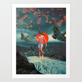 The Boy and the Birds Art Print