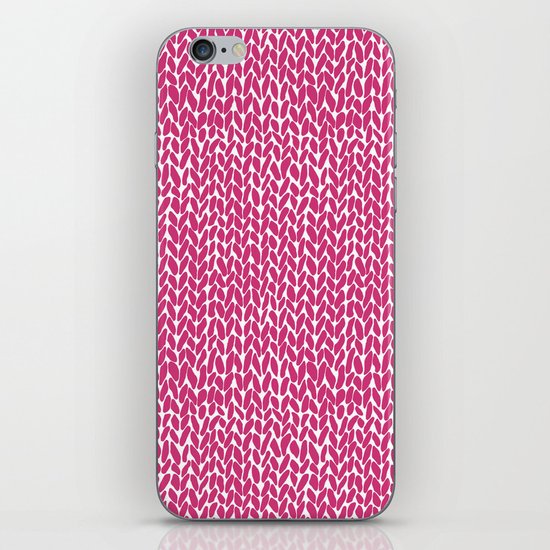 Hand Knit Hot Pink iPhone Skin